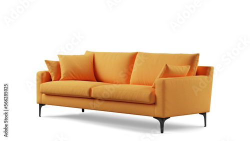 Modern sofa on isolated white background. Furniture for the modern interior, minimalist design. photo