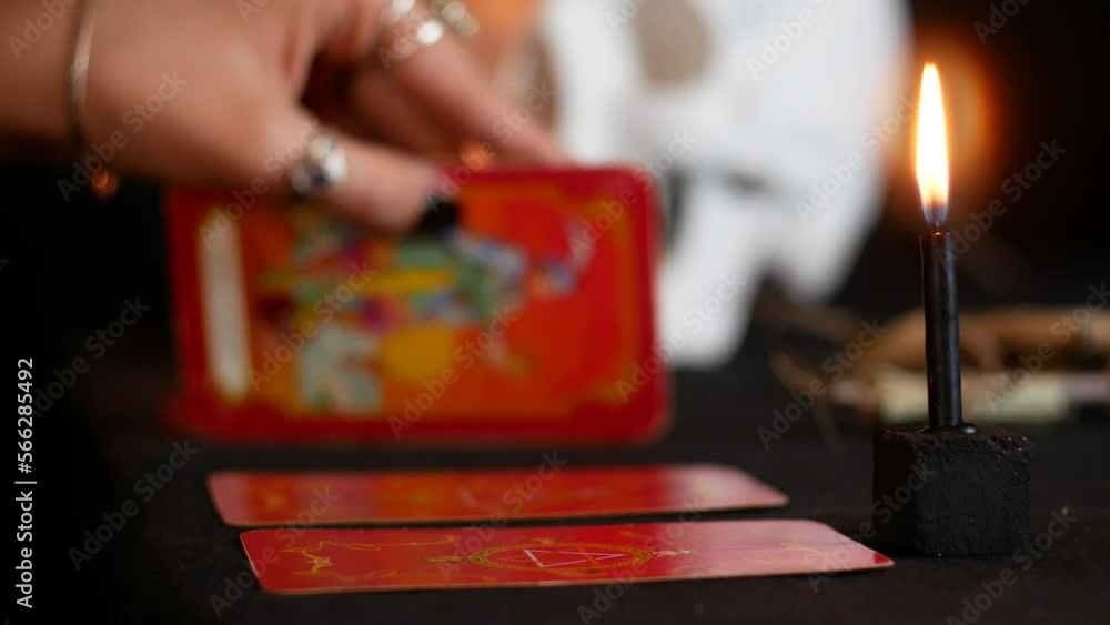 Fortune telling on the dark tarot, holding a seance of spiritualism