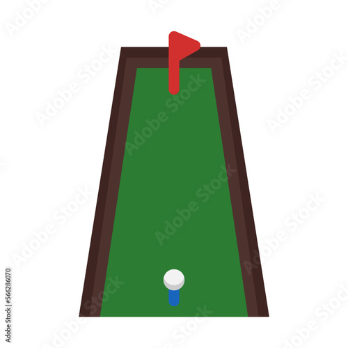 Golf training, mini golf icon in flat style vector