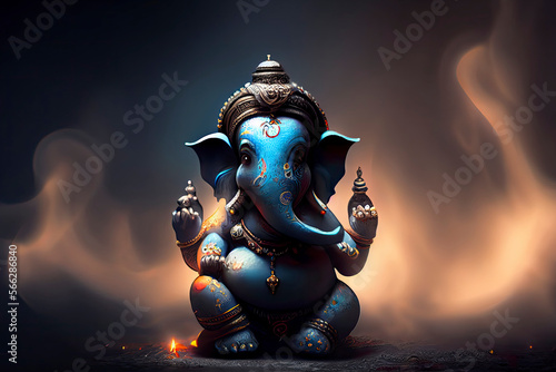 Lord Ganesha with Blured bokhe background photo