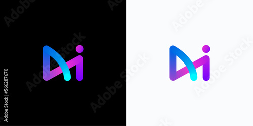 Ai - futuristic and Modern brand identity design. Innovative Logo Design for letter A and I.