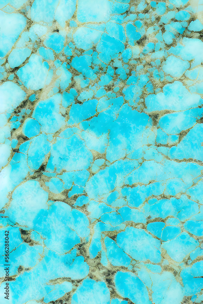 Turquoise marble with gold cracks. Watercolor background design. Generative AI Turquoise marble with gold cracks. Watercolor background design. Generative AI