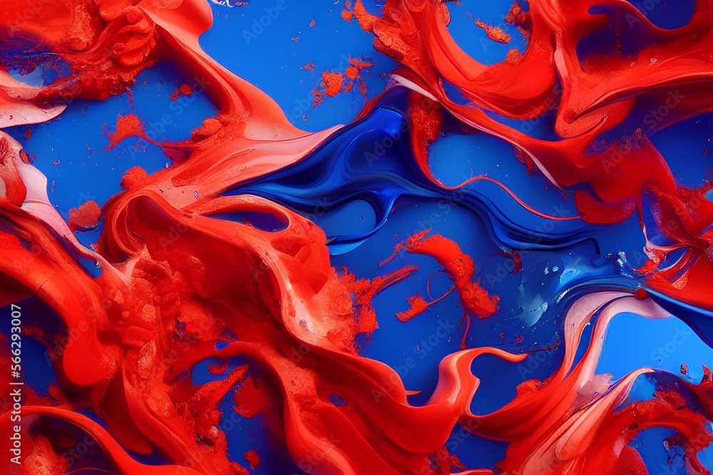 Red and Blue Color Splash Art
