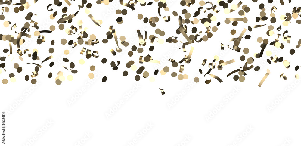 Glittering confetti on a transparent background. Holiday, birthday and Christmas decoration Glittering confetti on a transparent background. Holiday, birthday and Christmas decoration