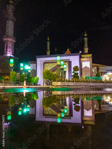 mosque in the night photo