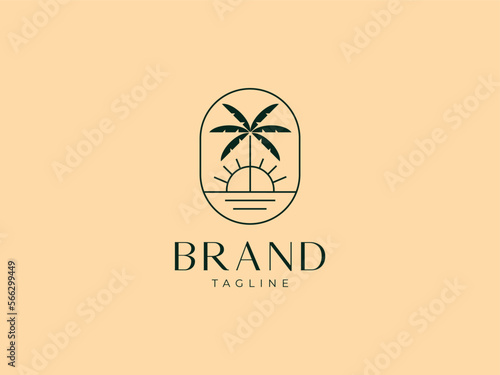 Palm logo for your design. Palm tree. Palm vector illustration.