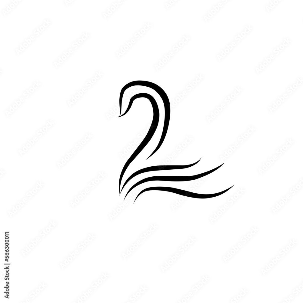 Hand Drawn Logo Of Black Swan Hand Drawn Logo Of Black Swan