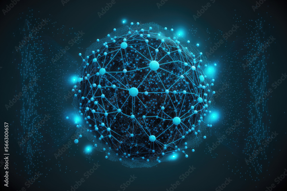 blue digital technology network background made by generative ai blue digital technology network background made by generative ai
