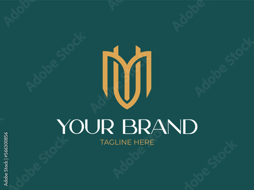 the beautiful letter MW or MU monogram in incredibly luxury and classy style, elegant circular letter M and W logo template for a high-end brand personality