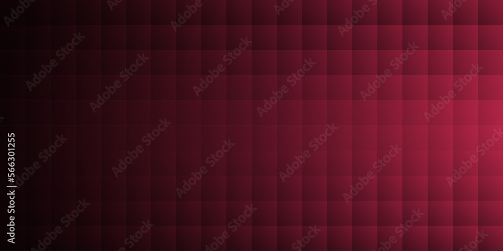 Gradient mosaic square background pattern. Trend color of the year 2023 viva magenta and black. Design texture elements for banners, covers, posters, backdrops, walls. Vector illustration.