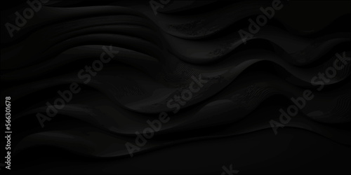 Black background. Black  gray satin dark fabric texture luxurious shiny that is abstract silk cloth background with patterns soft wave background. Abstract black shiny beams background.