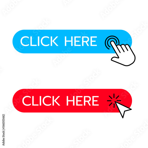 Click here icon vector design for website, label, banner, sticker, design template and logo.