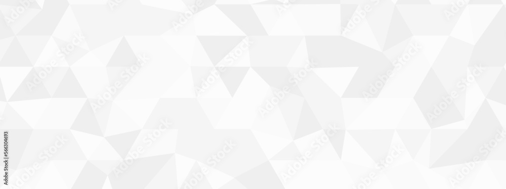 Abstract background of polygons on white background. White abstract triangles background