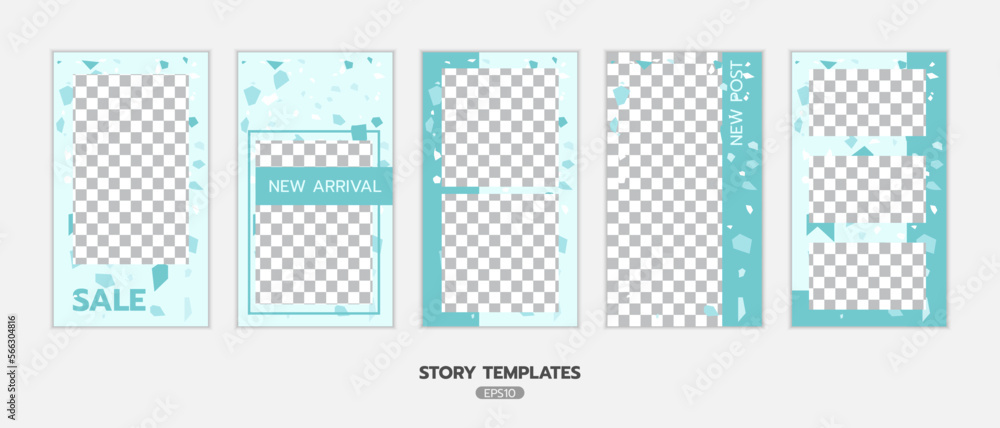Set of stories and post frame templates. Use for, website, mobile app, poster and flyer. Vector design. no11