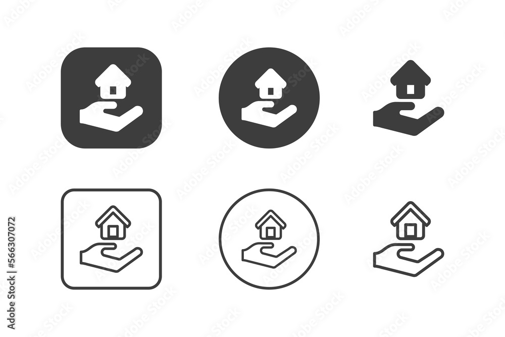 Home loan icon design 6 variations. Isolated on white background.