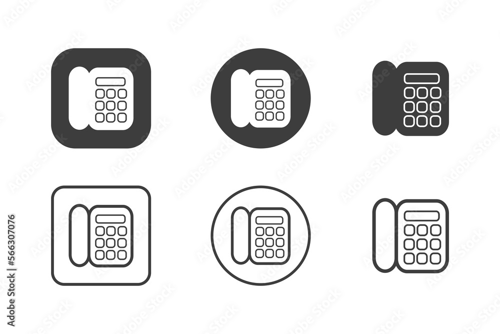 Telephone icon design 6 variations. Isolated on white background. Telephone icon design 6 variations. Isolated on white background.