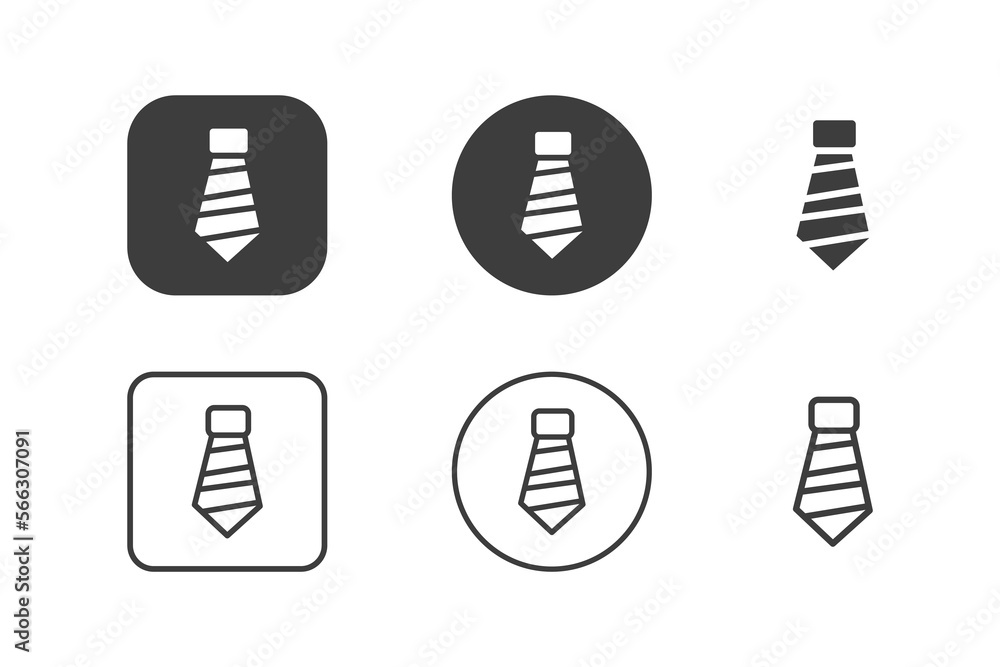 Tie icon design 6 variations. Isolated on white background. Tie icon design 6 variations. Isolated on white background.