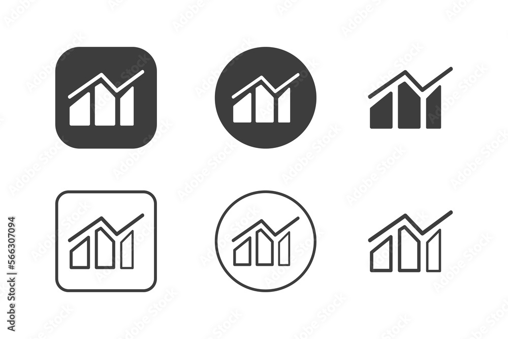Report graph icon design 6 variations. Isolated on white background. Report graph icon design 6 variations. Isolated on white background.