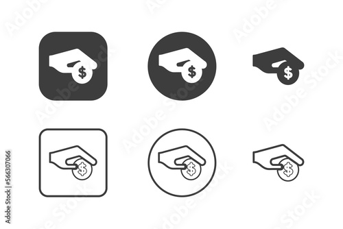 Save money icon design 6 variations. Isolated on white background.