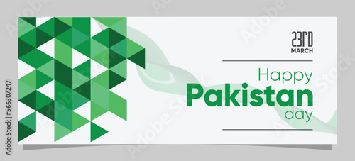 happy pakistan day 23 march social cover post with flag color and abstract look minimalistic and simple