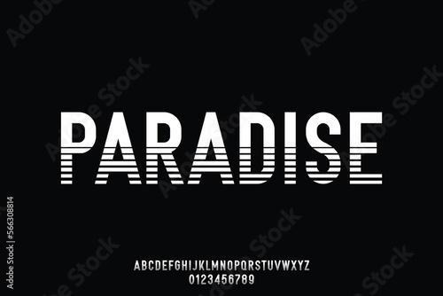 Modern stripe display font vector