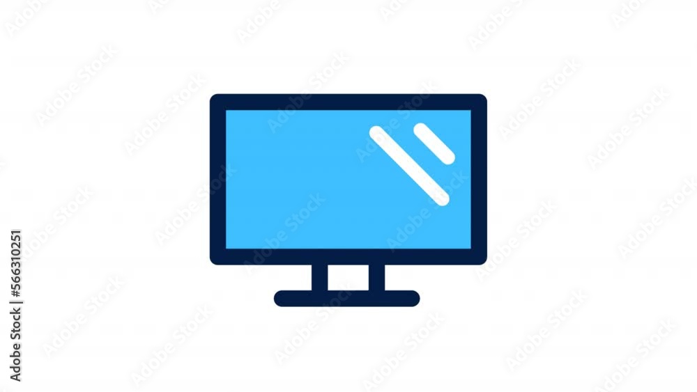 Animated display color icon. Home electric appliance. Smart device. Computer. Seamless loop HD video with alpha channel on transparent background. Simple filled line motion graphic animation Animated display color icon. Home electric appliance. Smart device. Computer. Seamless loop HD video with alpha channel on transparent background. Simple filled line motion graphic animation