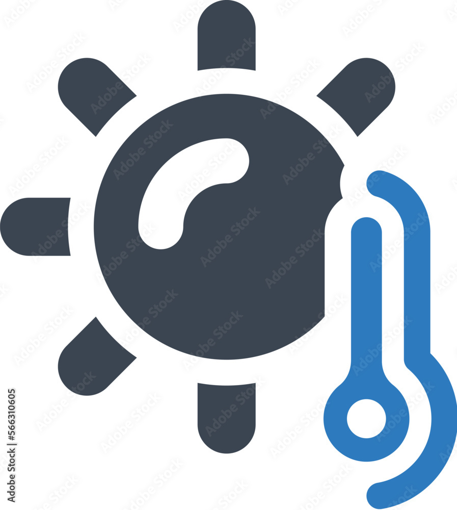 Sun global warning icon Sun global warning icon