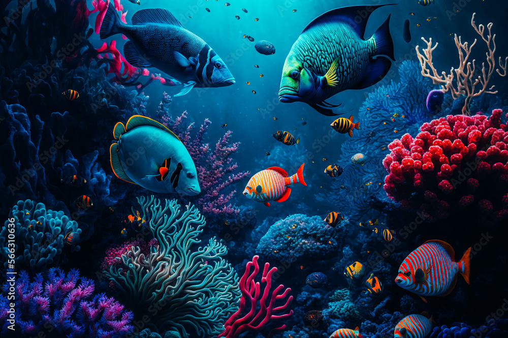A vibrant display of exotic ocean life