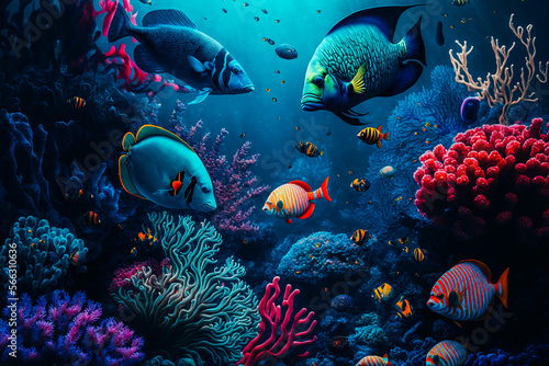 A vibrant display of exotic ocean life