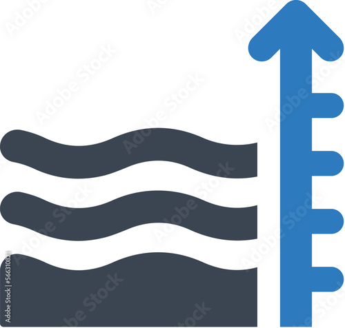 Sea level rise icon