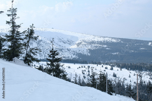 Zimowy krajobraz Śnieżki 
