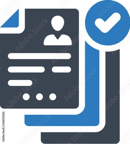 Employee resume approve icon