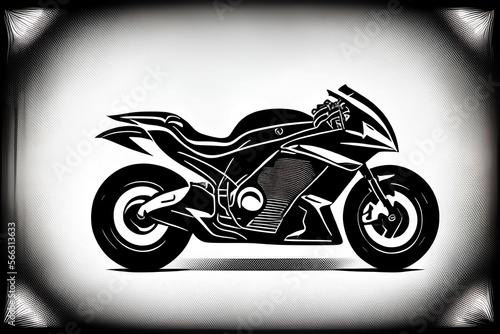 motorcycle vector illustration  isolated on white background.top view - generative ai