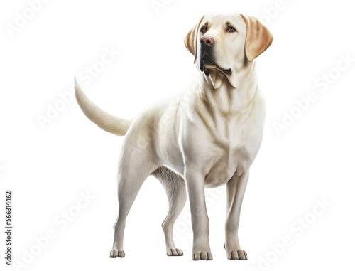 Labrador retriever dog isolated on white. generative ai , PNG