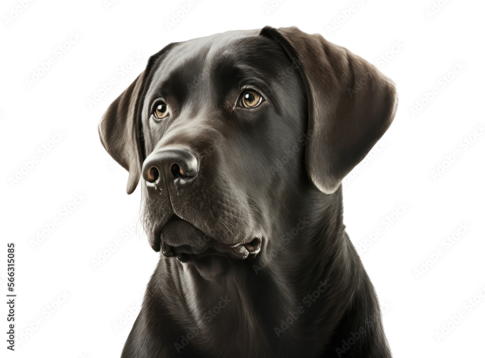 Labrador retriever dog isolated on white. generative ai , PNG Labrador retriever dog isolated on white. generative ai , PNG