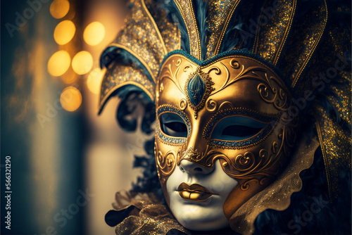 Beautiful carnival venice mask, Italy, generative ai