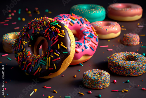 Colorful Donuts With Sprinkles IA