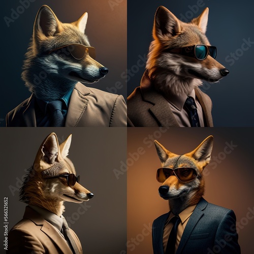 Illustration of AAAA photography in a suit as mascot character generative ai photo