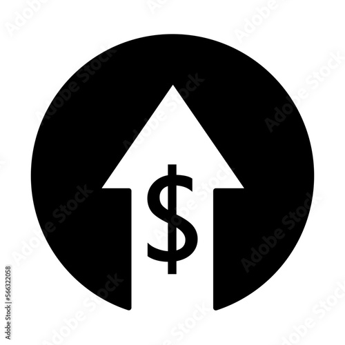 Dollar grow up icon design. Cost grow up icon