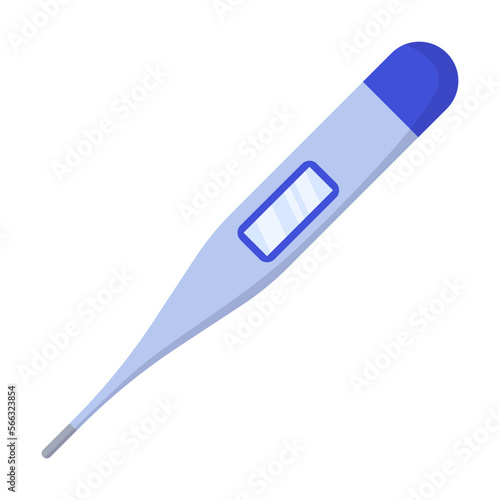 Drawing of electronic thermometer with display isolated on white background. Measuring temperature vector illustration. Health concept