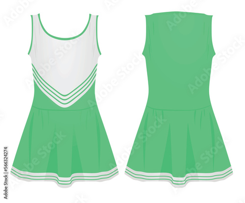 Green cheerleaders dress. vector illustration