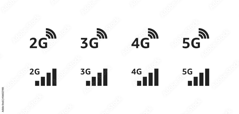 Phone Network Icon Set 2g 3g 4g 5g Vector EPS 10 Stock Vector phone-network-icon-set-2g-3g-4g-5g-vector-eps-10-stock-vector