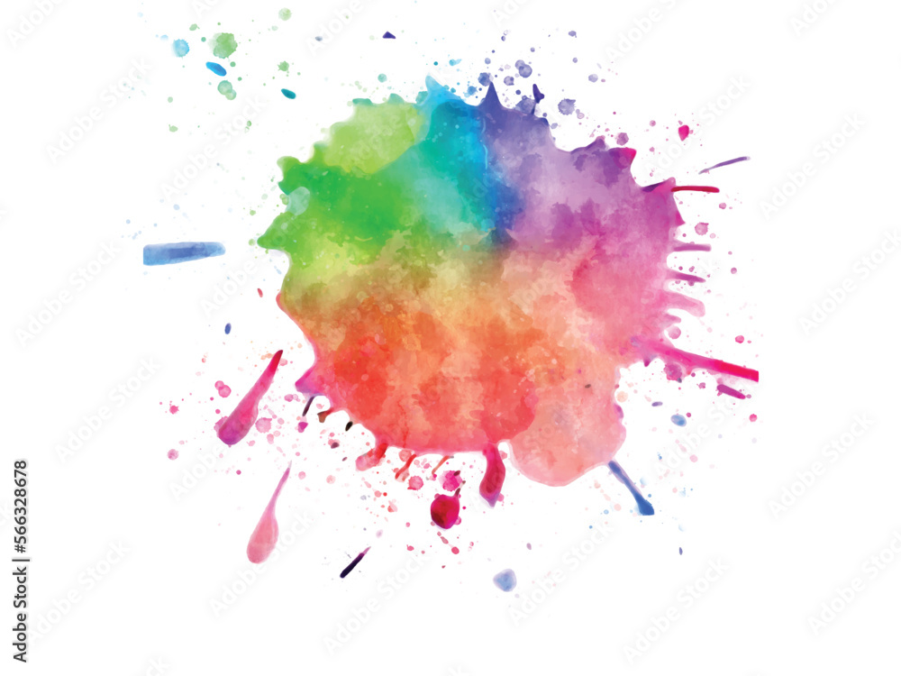 Vector of watercolor colorful splash