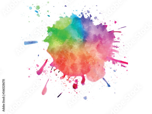 Vector of watercolor colorful splash