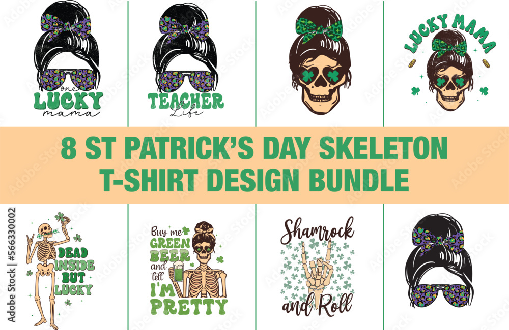 St. Patrick's Day skeleton Sublimation Bundle