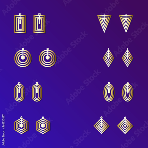 Model of earrings for laser cutting. Laser cutting: metal, wood, plastic, leather. Modern design.