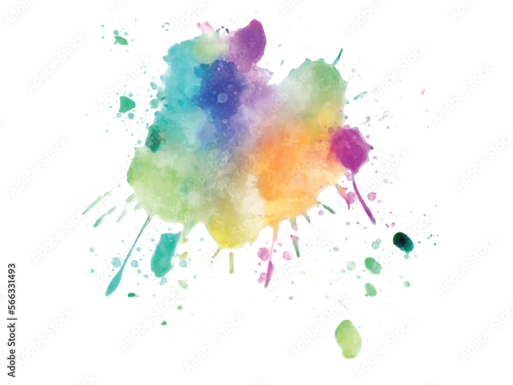 Vector of watercolor colorful splash