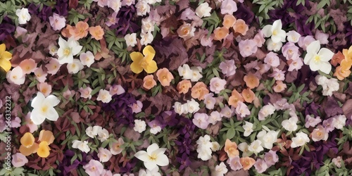 Fototapeta Naklejka Na Ścianę i Meble -  Roses and Flowers Seamless floral pattern, Tiled vintage, beautiful background for wallpaper 4K