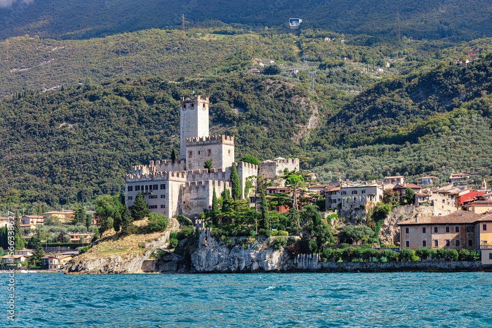 Scaliger Castle, a medieval castle in the Malcesine, on the shores of Lake Garda