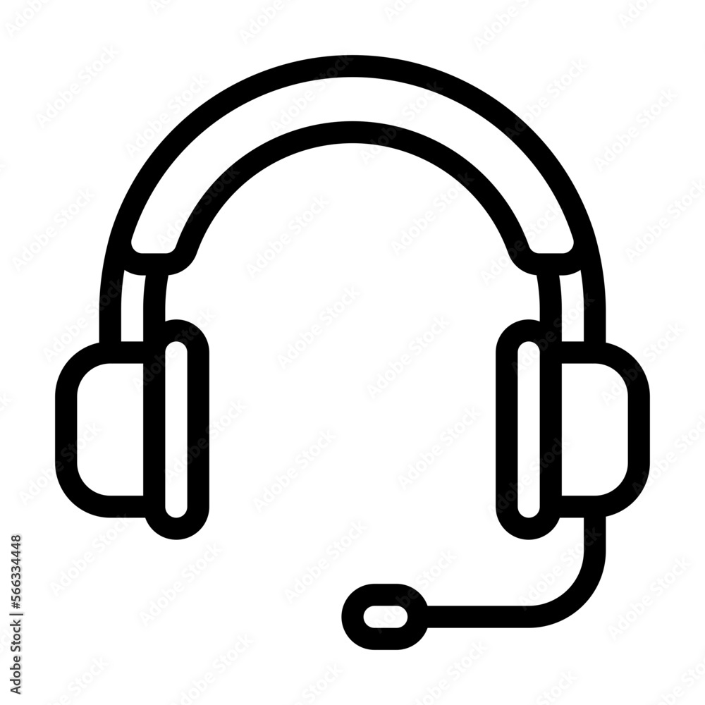 Headphone school education line icon Headphone school education line icon